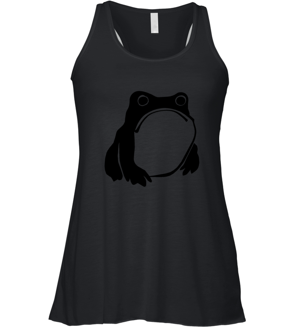 Grumpy Frog drawing Japanese art Women's Flowy Tank Top