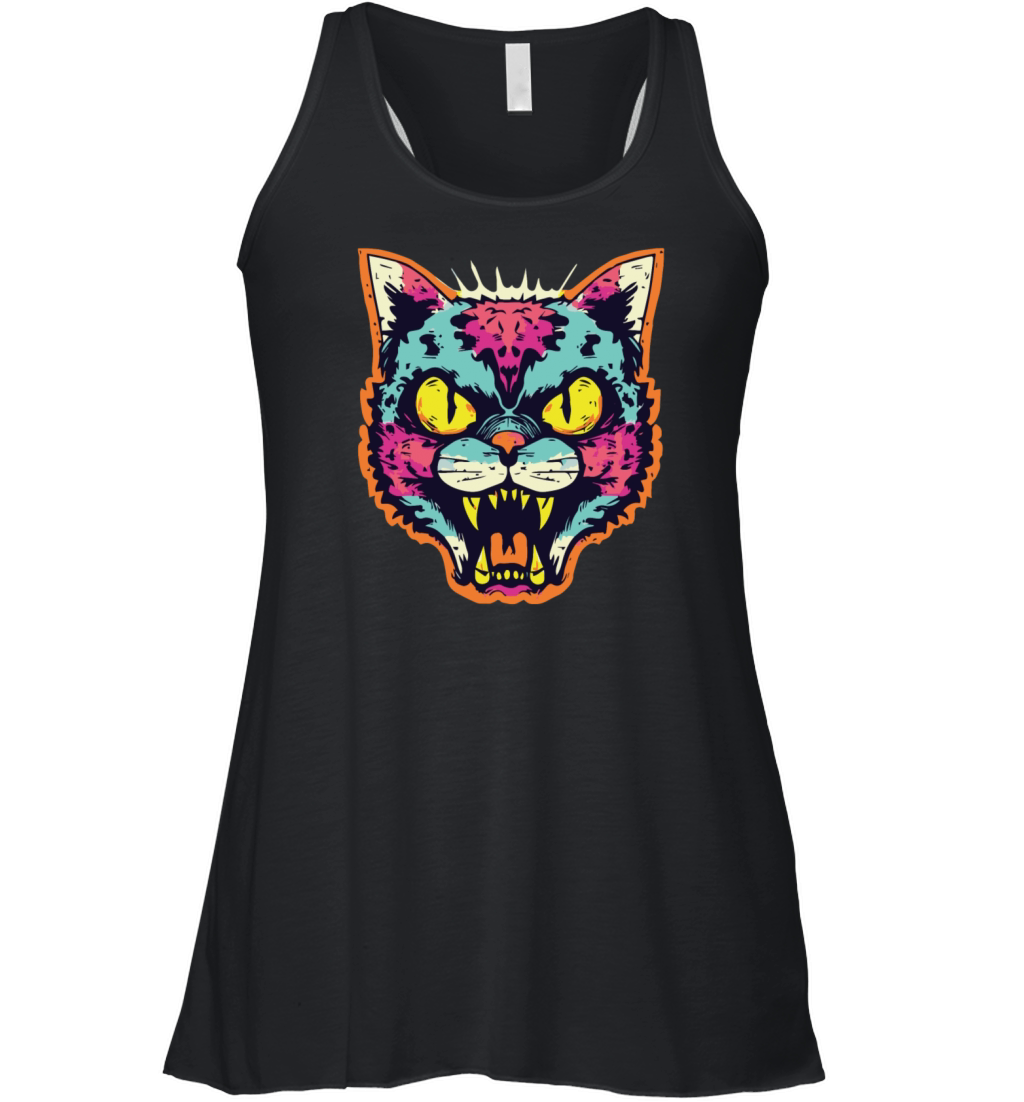 Horror Scary Zombie cat Women's Flowy Tank Top
