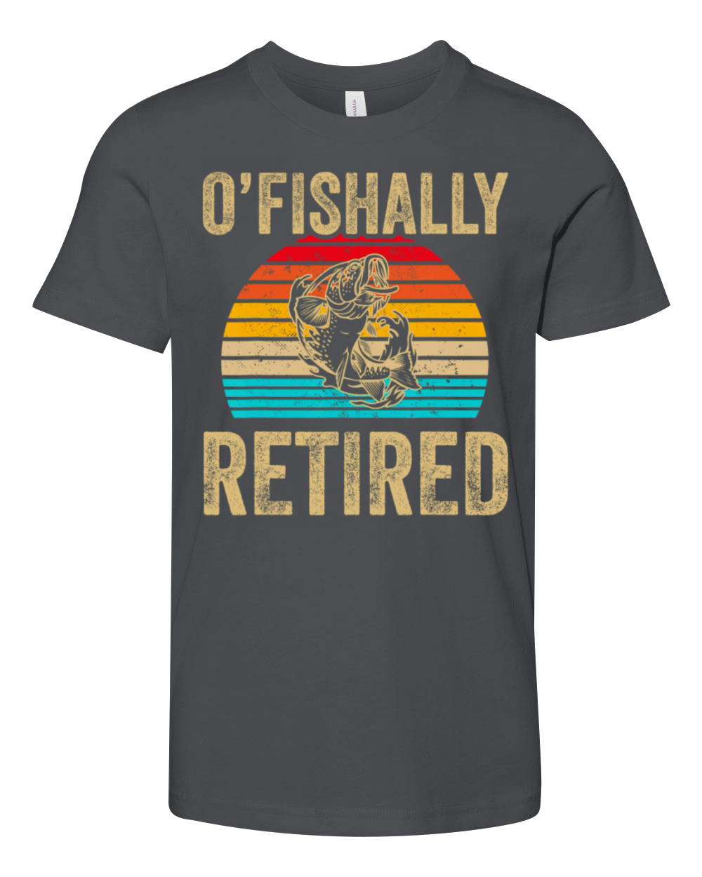 Retro Ofishally Retired Fishing Vintage Youth Unisex Jersey Tee
