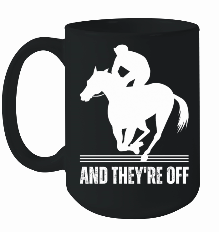 And Theyre OFF Horse Racing Derby Day Race Joker Ceramic Mug