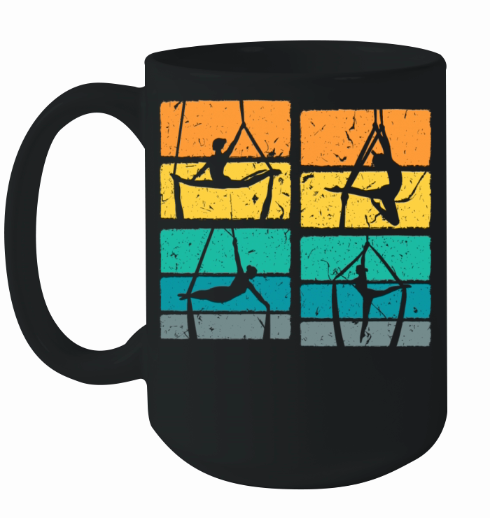 Retro Aerial Yoga Aerialist Ceramic Mug