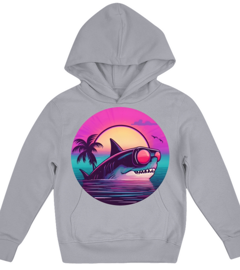 80s 90s Shark Lovers Vintage Kids Hoodie
