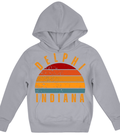 Delphi Indiana Vintage Retro Kids Hoodie
