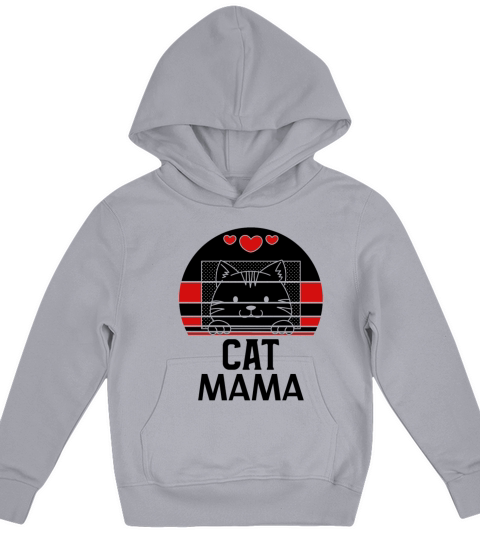 Distressed Cat Mom Shirt Vintage 80s Style Retro Kids Hoodie