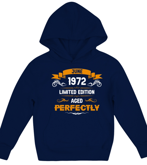 June 1972 Vintage Birthday Present Kids Hoodie