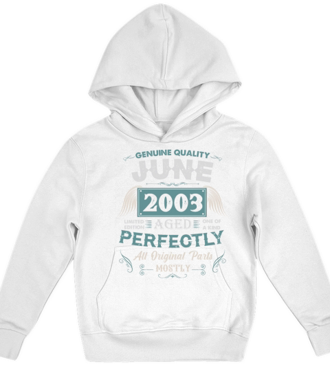 June 2003 Vintage Birthday Present Kids Hoodie