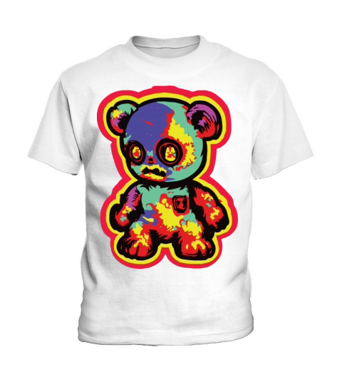 Horror Scary Bear Halloween Jigsaw Bear Kids T-Shirt