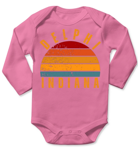 Delphi Indiana Vintage Retro Long Sleeve Baby One-Piece