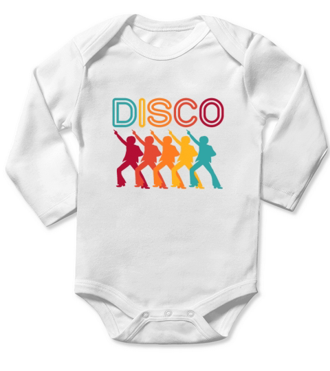 Disco Retro Vintage Long Sleeve Baby One-Piece