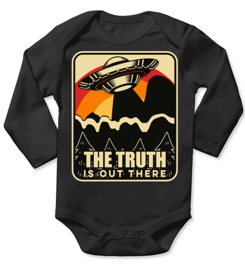 Funny Vintage UFO Alien Long Sleeve Baby One-Piece