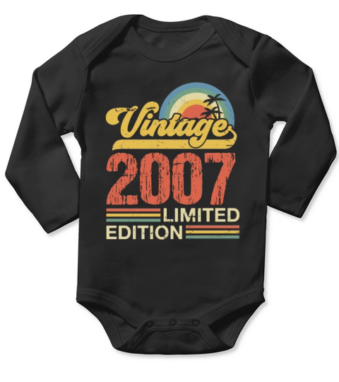 Retro Vintage 2007 Limited Edition Long Sleeve Baby One-Piece
