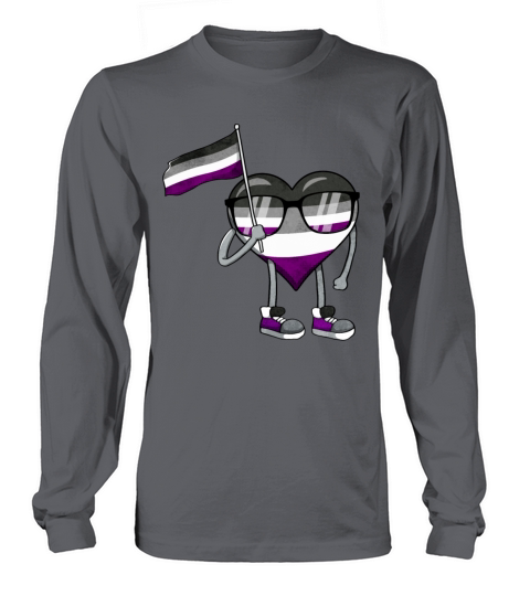 Asexual Pride Ace Flag Heart Sublte LGBTQ Long sleeved Unisex