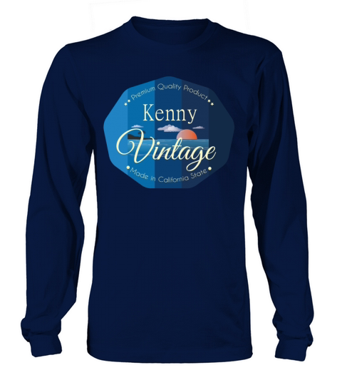 Kenny First Name Vintage Blue Long sleeved Unisex