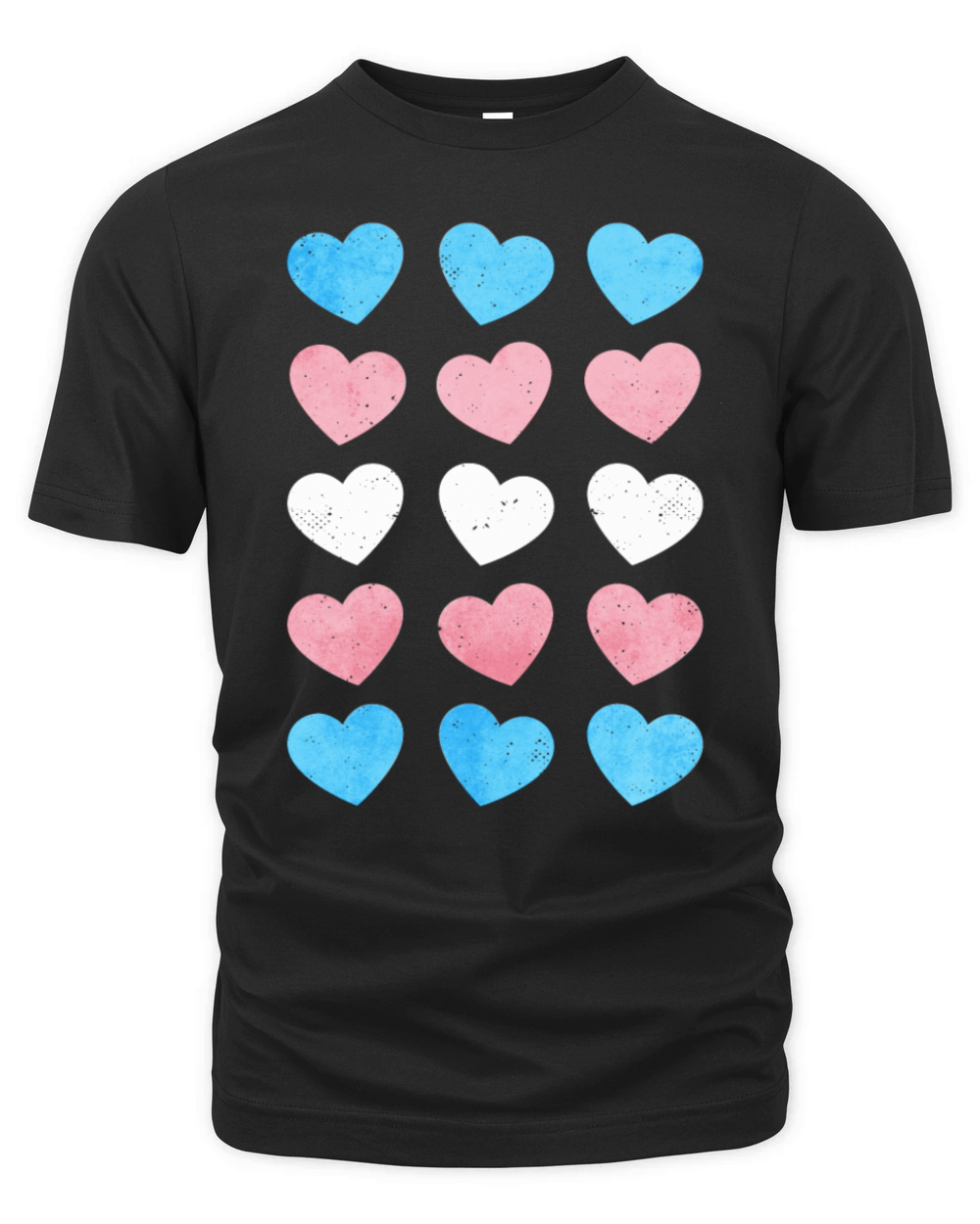 Transgender Pride Trans Flag Hearts Subtle LGBTQ Organic Unisex T-shirt