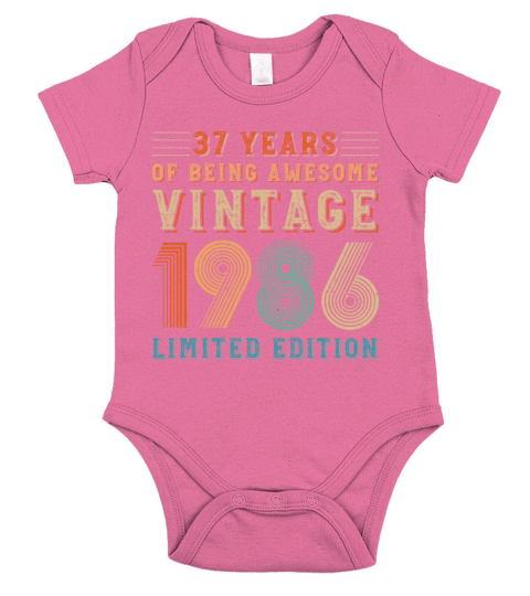 37 years of being awesome vintage 1986 limited edi Short Sleeve Baby One-Piece