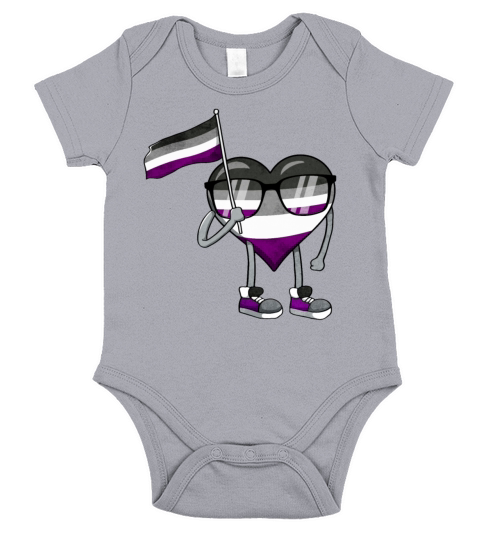 Asexual Pride Ace Flag Heart Sublte LGBTQ Short Sleeve Baby One-Piece
