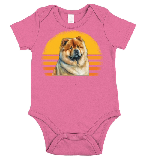Chow Chow Dog Retro Vintage Short Sleeve Baby One-Piece