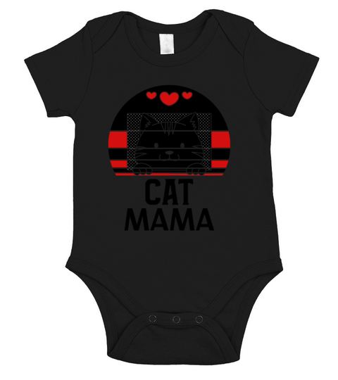 Distressed Cat Mom Shirt Vintage 80s Style Retro Short Sleeve Baby One-Piece