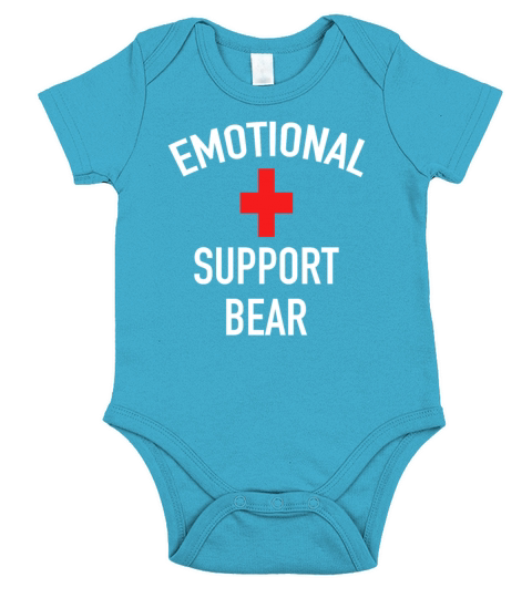 Emotional Support Bear Short Sleeve Baby One-Piece