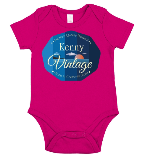 Kenny First Name Vintage Blue Short Sleeve Baby One-Piece