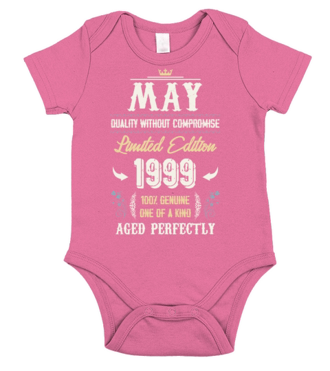 May 1999 Vintage Birthday Present Short Sleeve Baby One-Piece