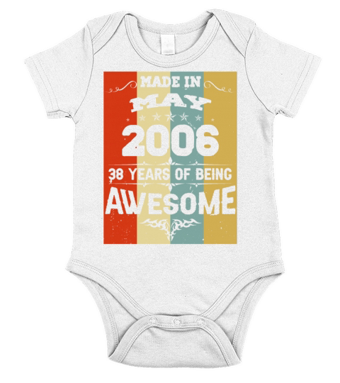 May 2006 Vintage Birthday Present Short Sleeve Baby One-Piece