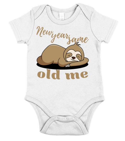 New Year Same Old Me Lazy Sloth Uglu Christmas Short Sleeve Baby One-Piece