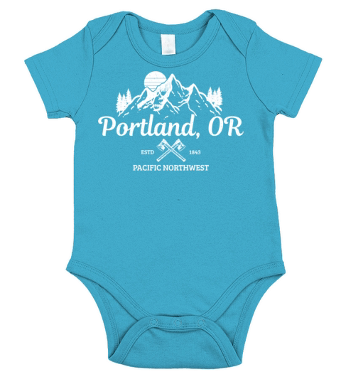 Portland Oregon PNW Pacific Northwest Vintage Short Sleeve Baby One-Piece