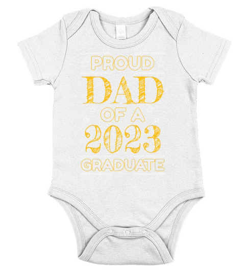 Proud Dad Papa Graduate Graduating 2023 Graduation Short Sleeve Baby One-Piece