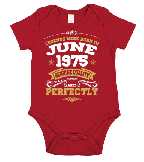 Vintage Aged To Perfection June 1975 Short Sleeve Baby One-Piece