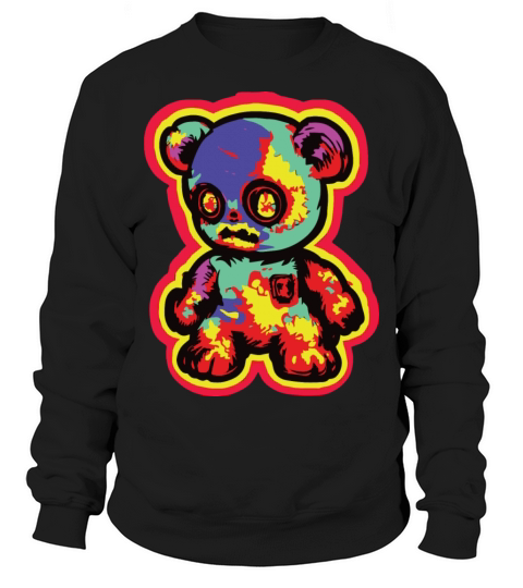Horror Scary Bear Halloween Jigsaw Bear Sweatshirt Unisex