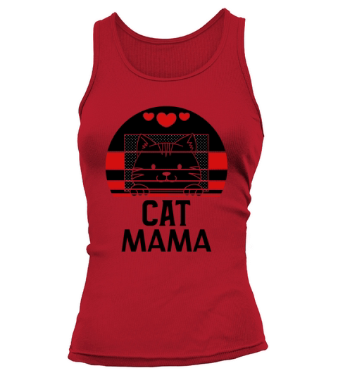 Distressed Cat Mom Shirt Vintage 80s Style Retro Tank top Woman