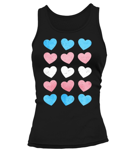 Transgender Pride Trans Flag Hearts Subtle LGBTQ Tank top Woman