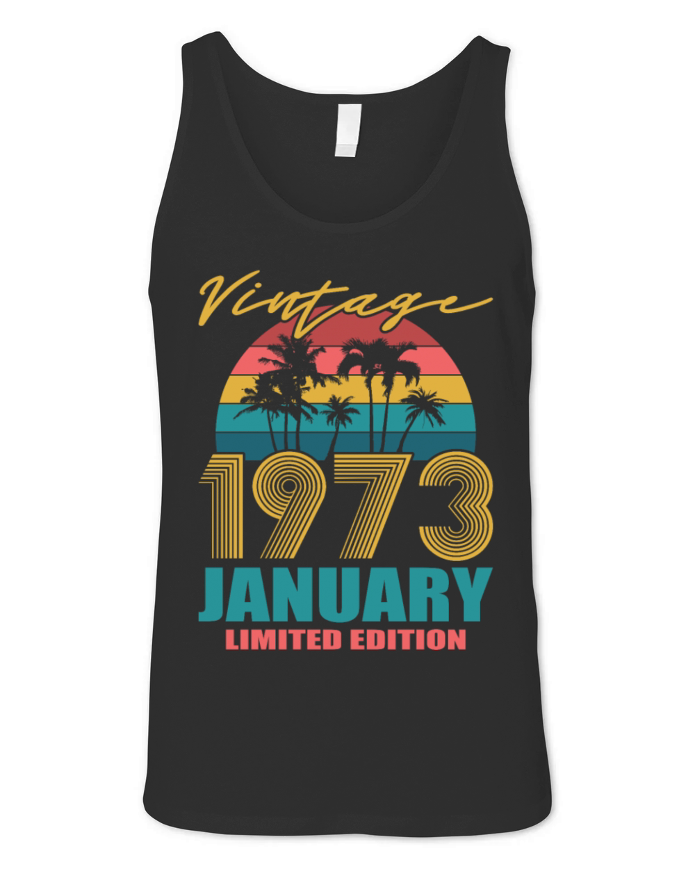 50th birthday january 1973 vintage 1973 Unisex Jersey Tank