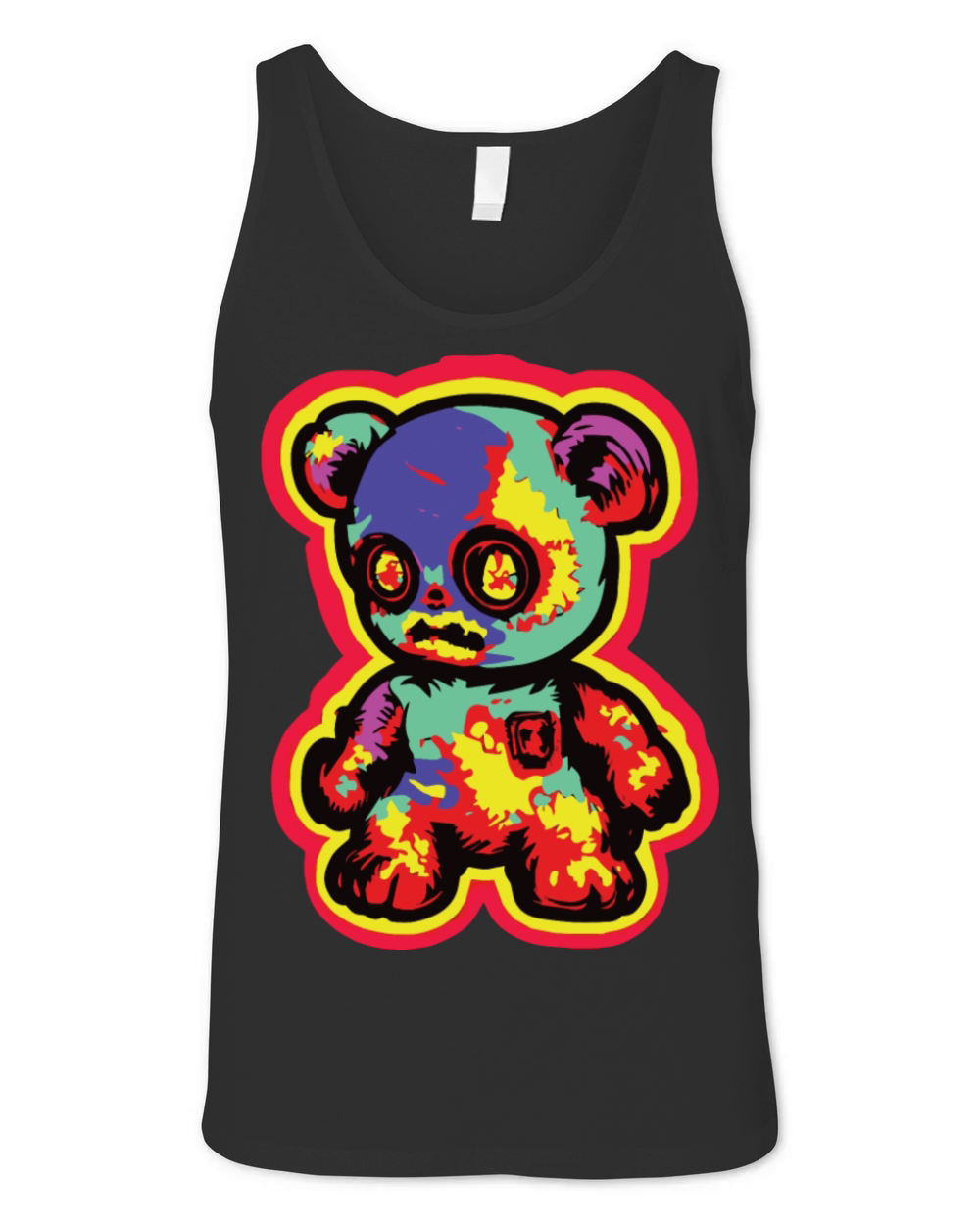 Horror Scary Bear Halloween Jigsaw Bear Unisex Jersey Tank
