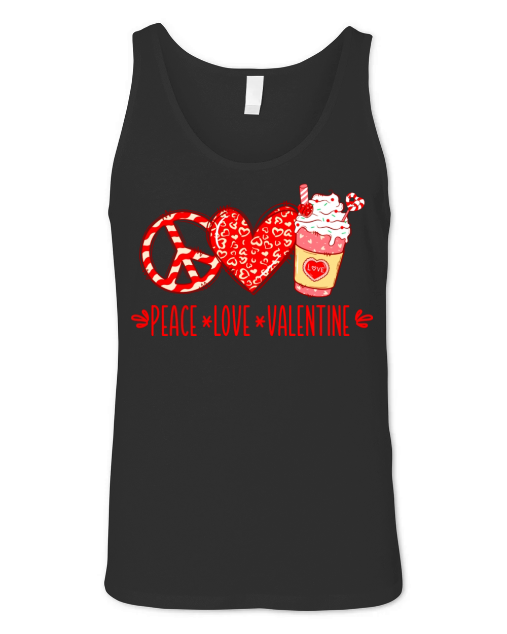 Peace Love Valentine Unisex Jersey Tank