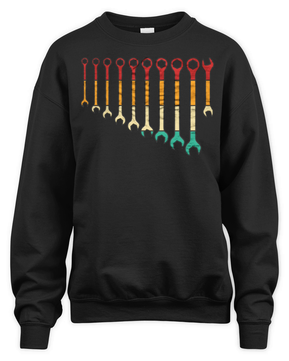 Wrench Retro Craftsman Motif Unisex Premium Crewneck Sweatshirt