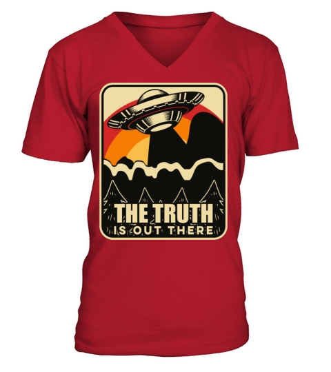 Funny Vintage UFO Alien V-Neck T-shirt