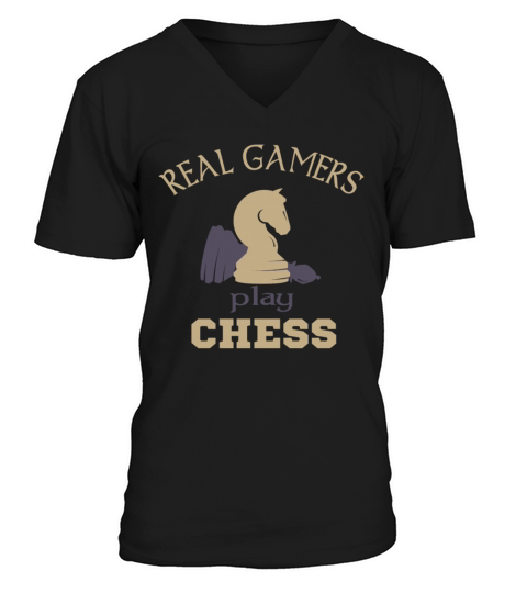 Vintage Chess Pieces Knight Chess Saying Gamer V-Neck T-shirt