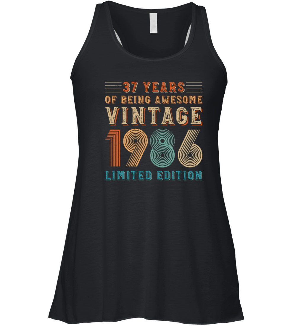 37 years of being awesome vintage 1986 limited edi Women's Flowy Tank Top
