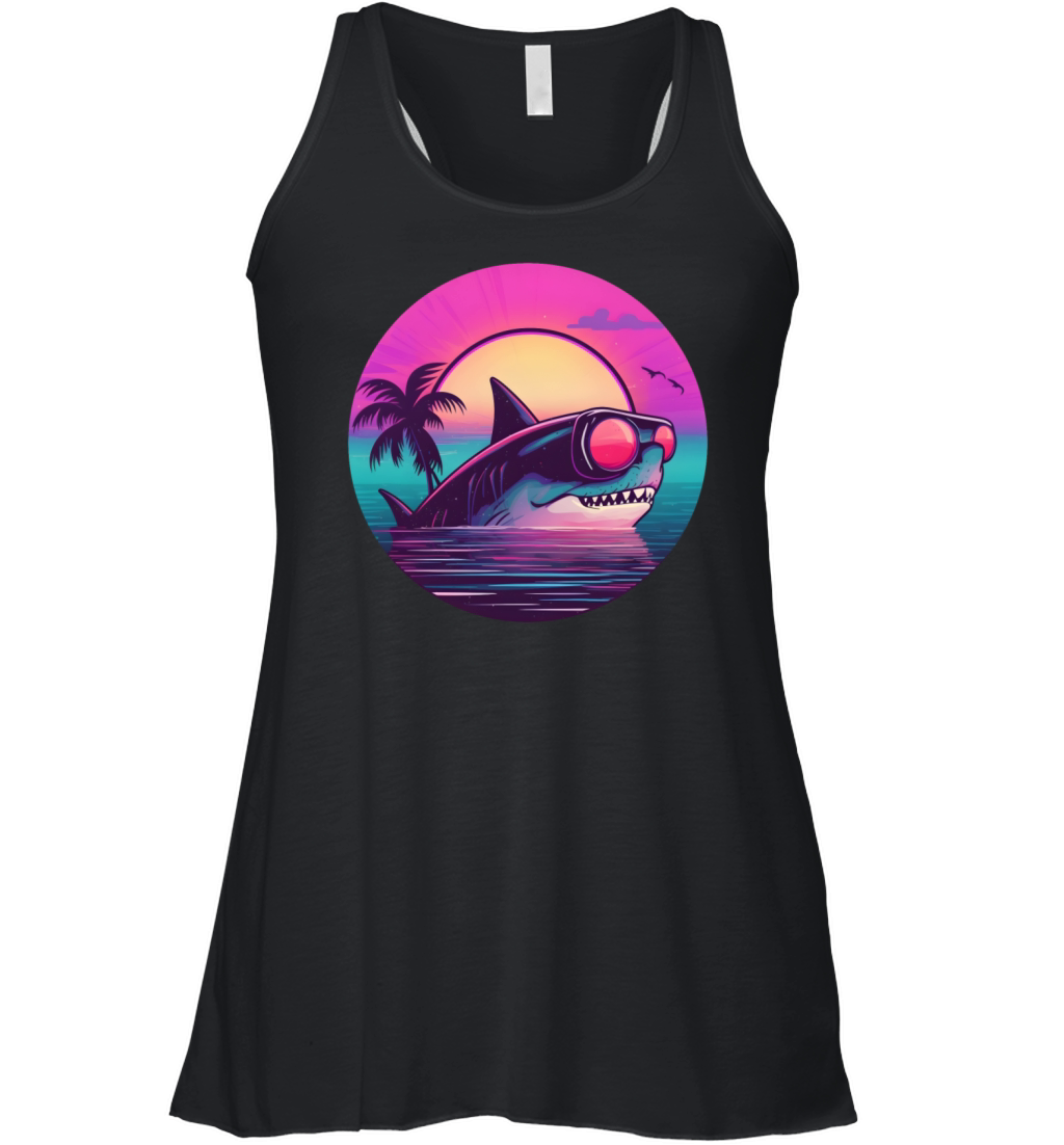 80s 90s Shark Lovers Vintage Women's Flowy Tank Top