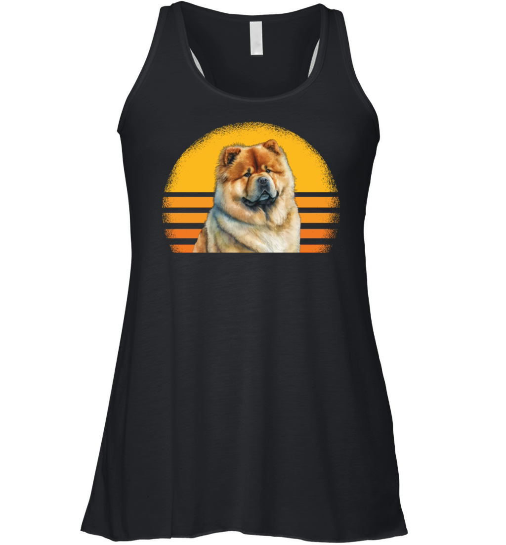 Chow Chow Dog Retro Vintage Women's Flowy Tank Top