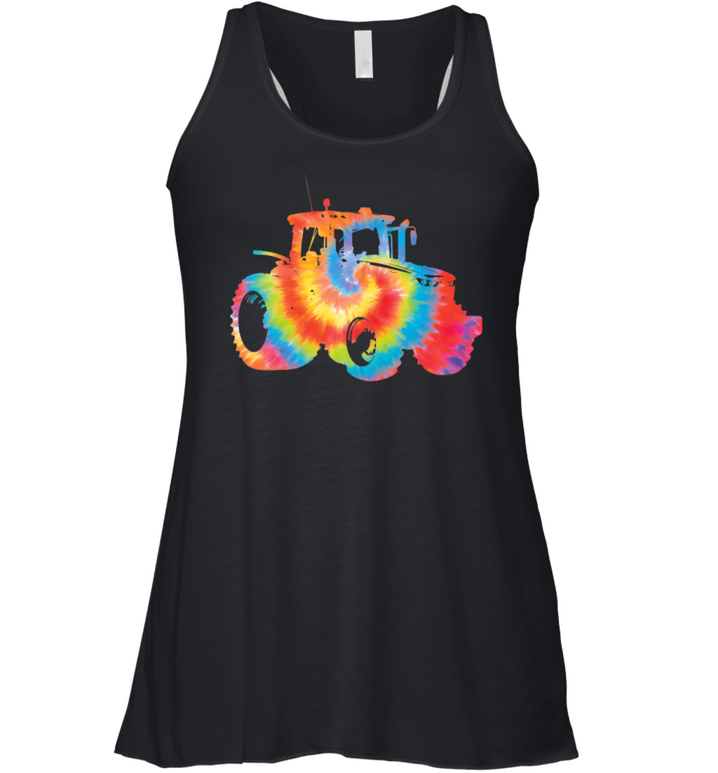 Farming Farmer Tie Dye 80s 90s Vintage Tractor Women's Flowy Tank Top