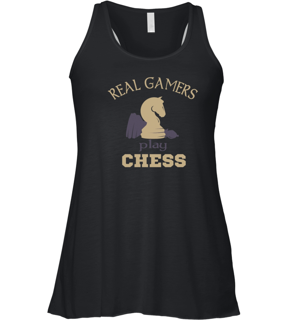 Vintage Chess Pieces Knight Chess Saying Gamer Women's Flowy Tank Top
