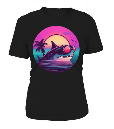 80s 90s Shark Lovers Vintage Women's T-Shirt