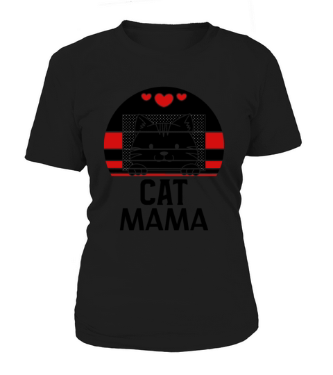 Distressed Cat Mom Shirt Vintage 80s Style Retro Women's T-Shirt