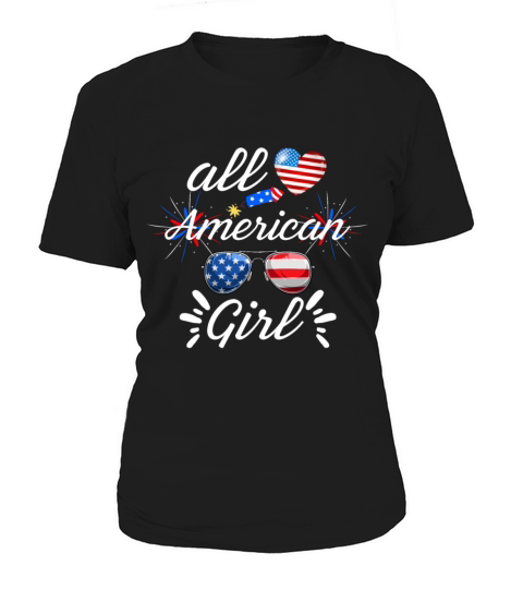 Womens All American Girl Usa Flag 4th Of July Women's T-Shirt