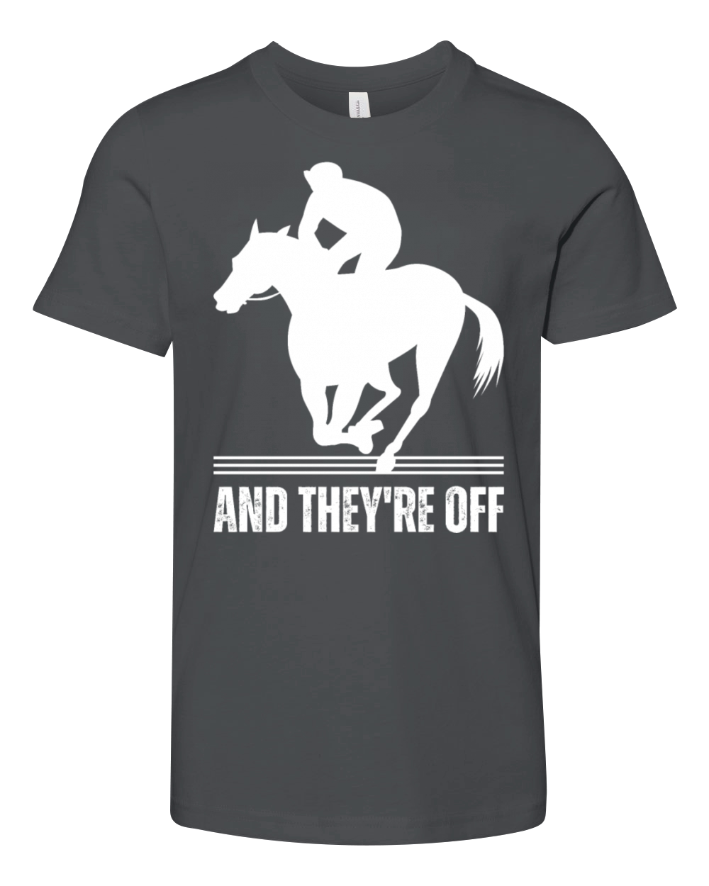 And Theyre OFF Horse Racing Derby Day Race Joker Youth Unisex Jersey Tee