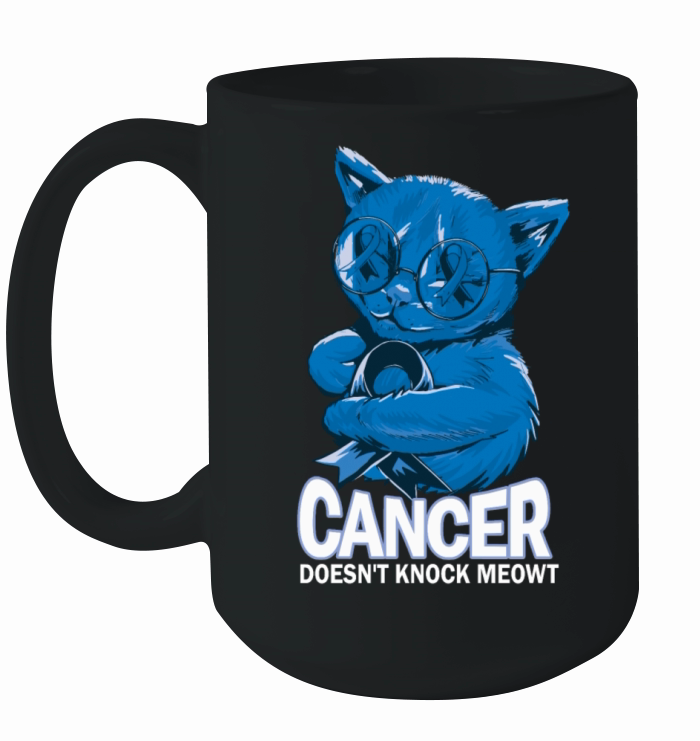 Cancer Doesnt Knock Meowt Colon Cancer Ceramic Mug