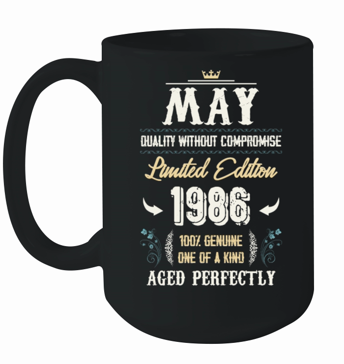 May 1986 Vintage Birthday Present Ceramic Mug